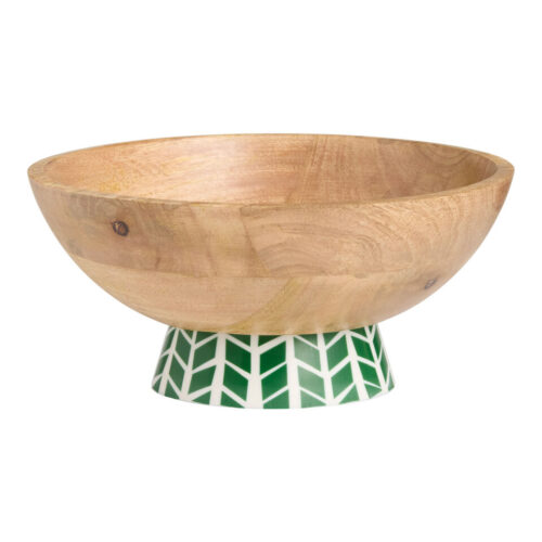 Mango Wood Pedestal Bowl & Cutting Board Set