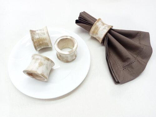 Rustic Wooden Napkin Rings – Set of 4