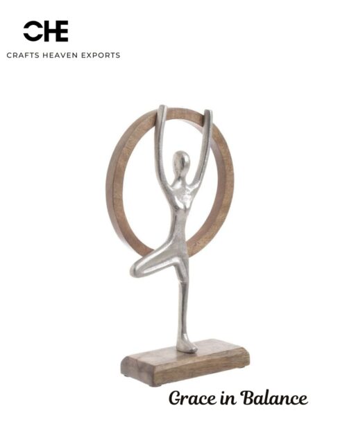 Heart & Yoga Figurines Couple & Meditation Accent Sculptures