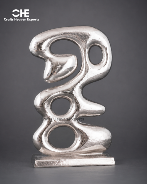 Modern Abstract Aluminium Sculpture – Luxury Contemporary Table Accent